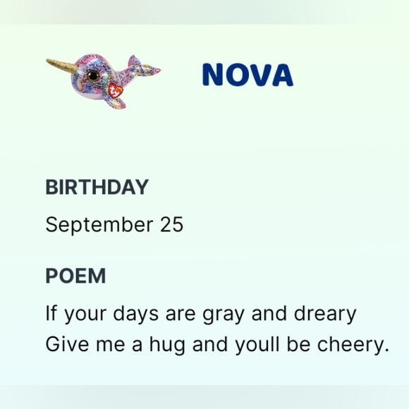 T.Y. Nova Orwall sz Large plush stuffed Toy - Picture 11 of 11